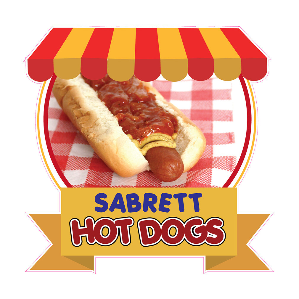 Food Truck Decals Sarbett Hot Dogs Restaurant & Food Concession Sign Red