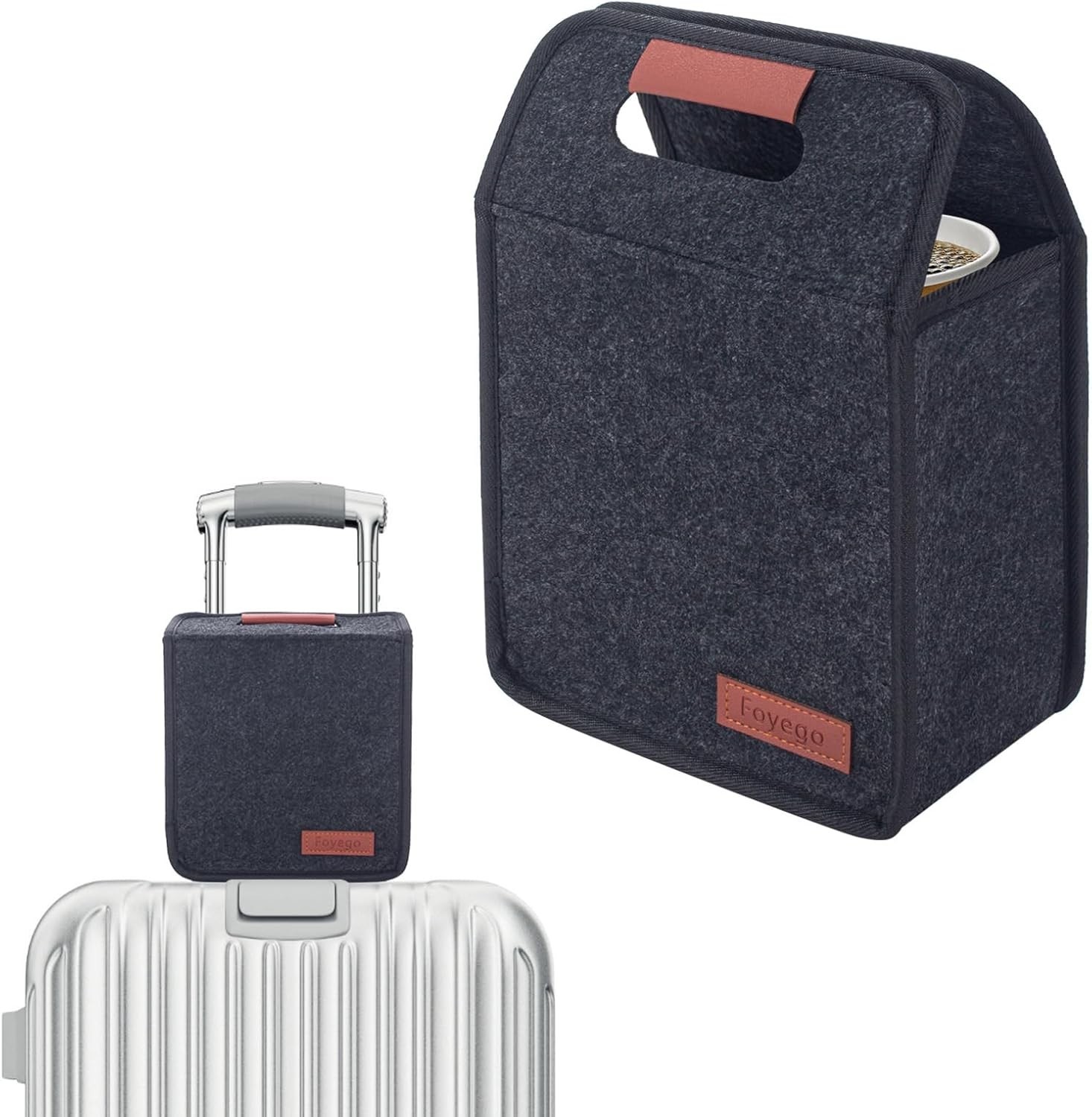 Portable Drink Carrier with Insulated Reusable Cup Holder for Travel and Takeout