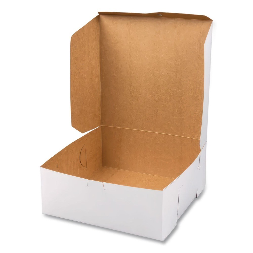 SCT 961 9 x 9 x 4 Paper One-Piece Non-Window Bakery Boxes – White (200/BDL) New
