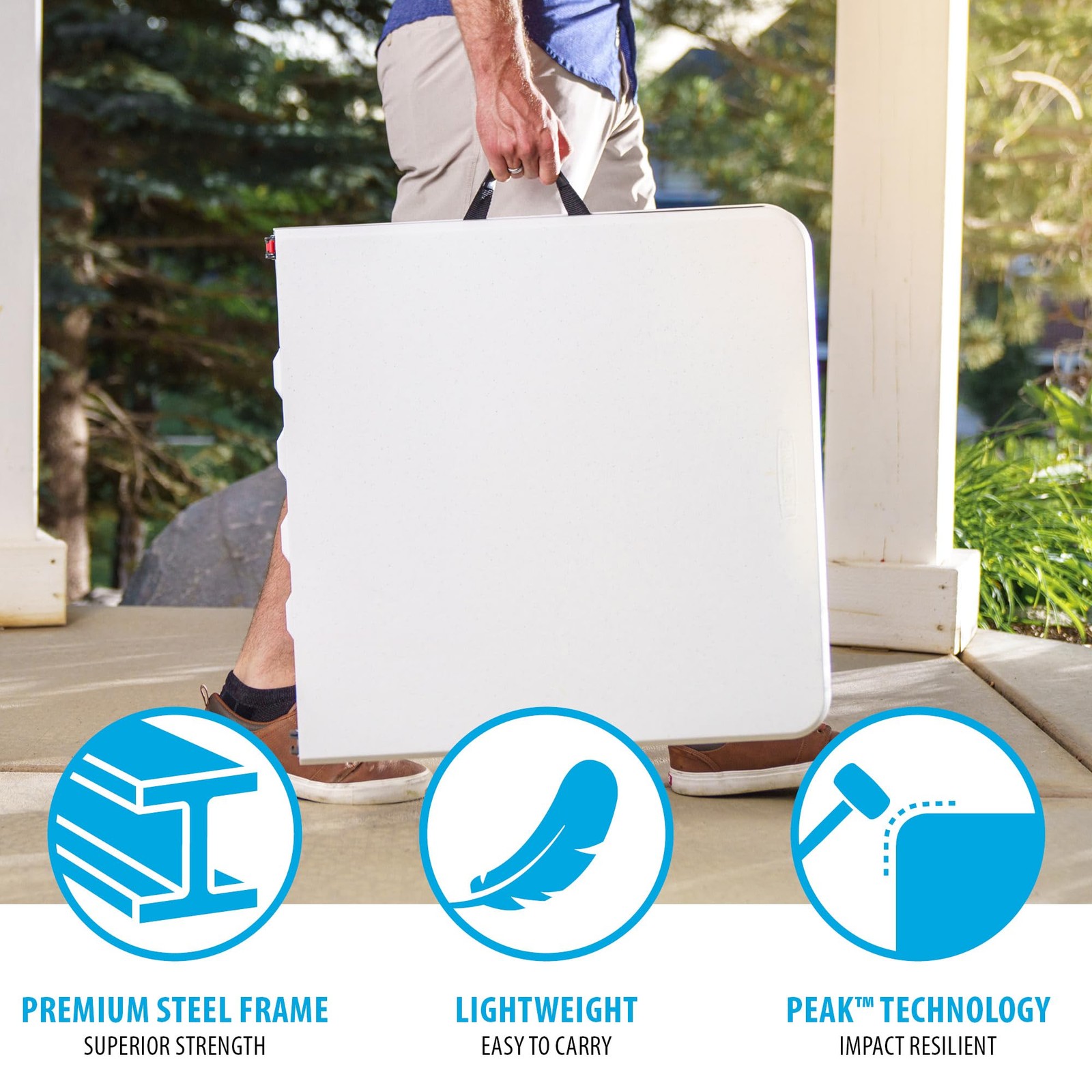 Lifetime 4-Ft Fold-in-Half Adjustable Table – Light Commercial
