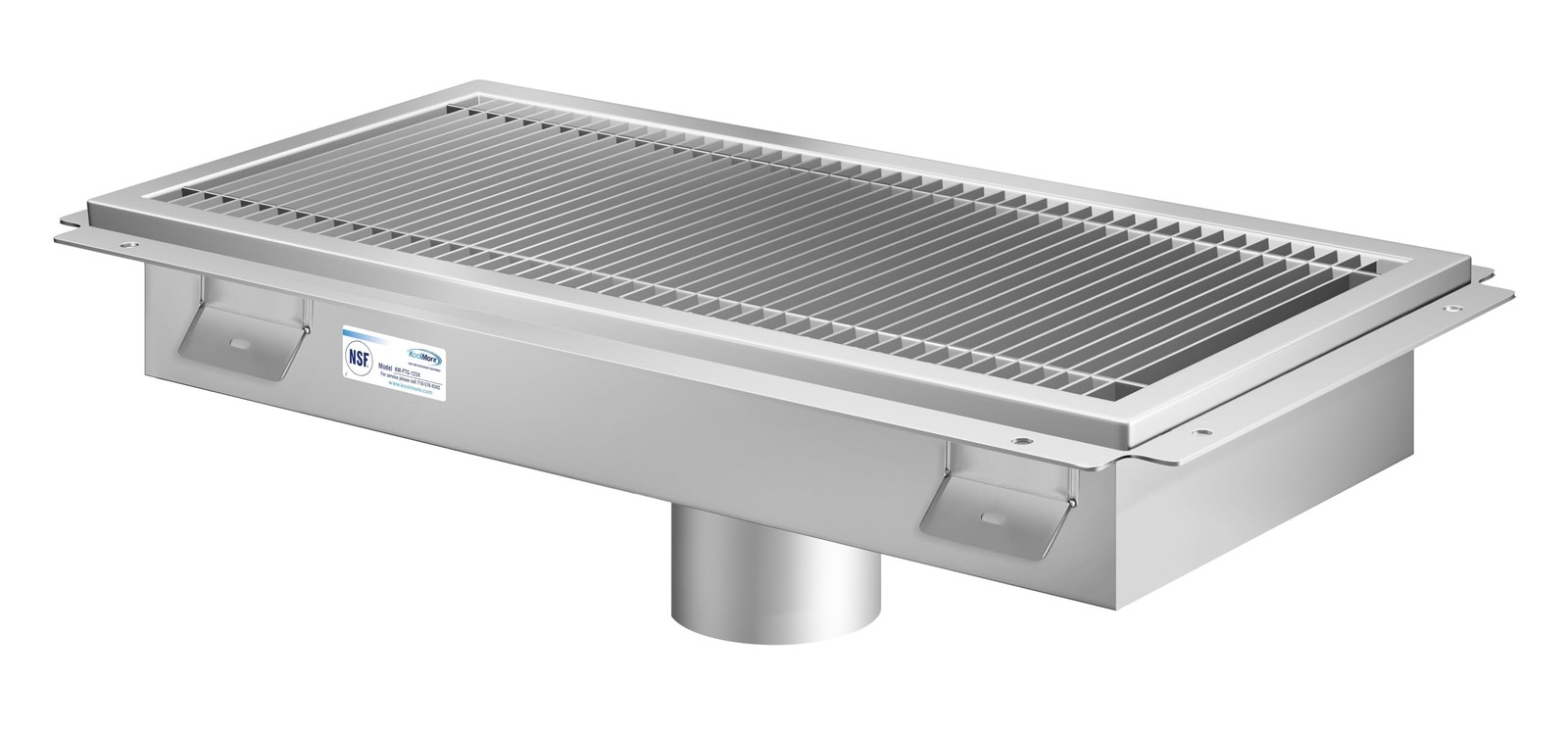 12″ x 24″ Stainless Steel Floor Trough Drain, 14-Gauge with Subway-Style Grat…