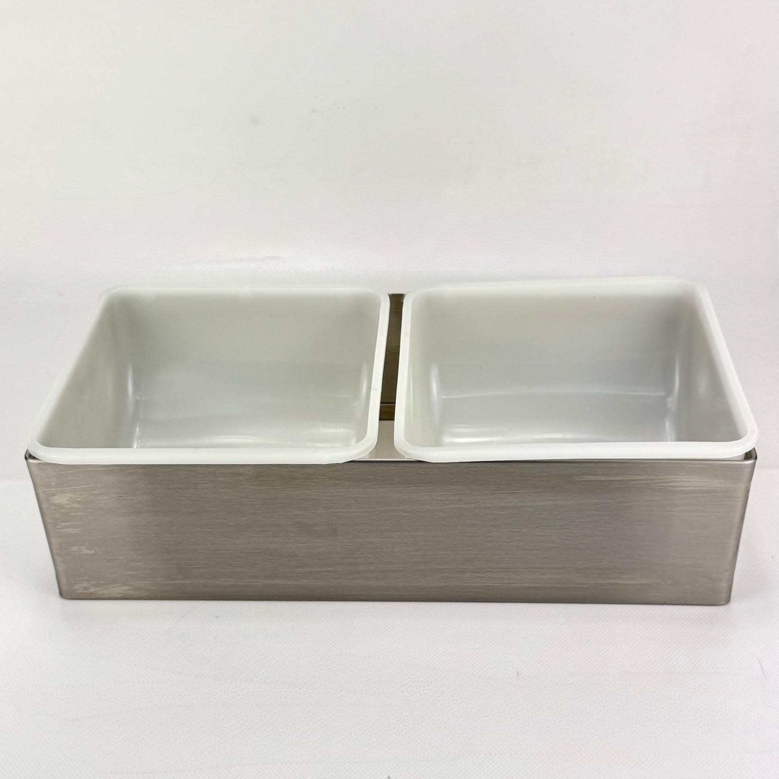 Carlisle Stainless Steel Condiment Server Bar Caddy Dispenser 2 Qt. Compartments