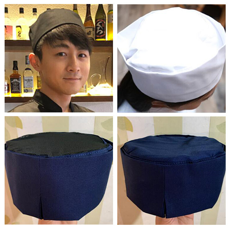 Hat Cooking Chef Kitchen Restaurant Service Flat Top Mesh Breathable Beanie Cap