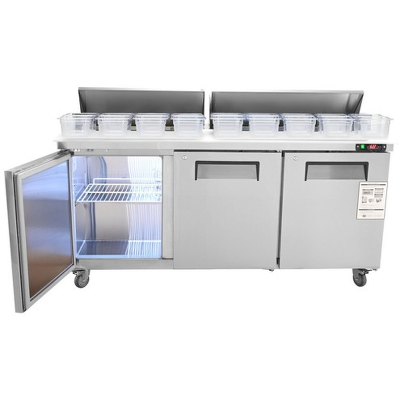 Refrigeration 72″W Sandwich Salad Prep Table 3 Doors with 18 Pan Capacity