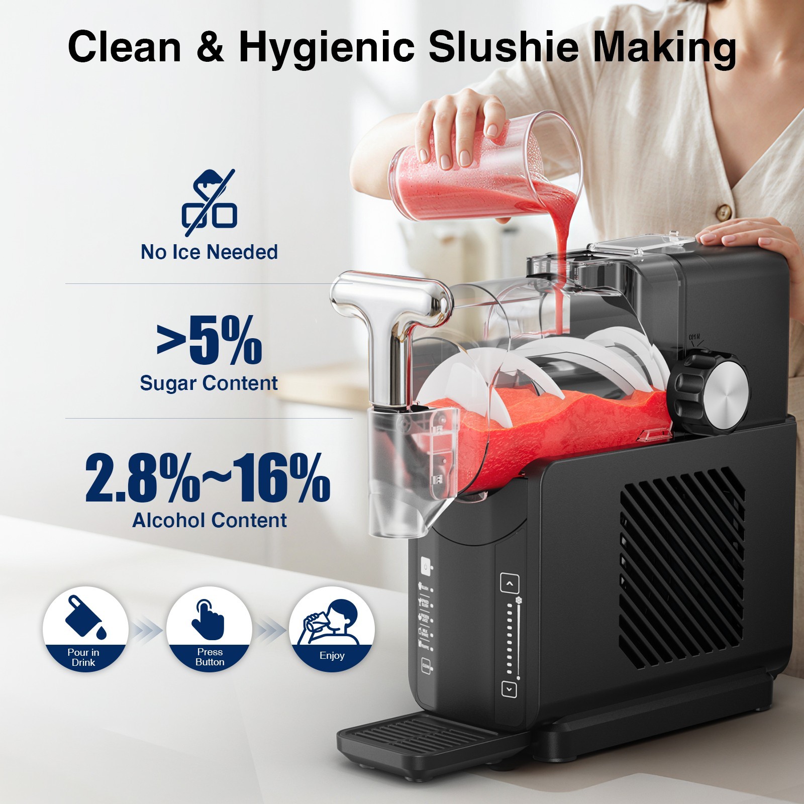 64 oz Iceman Slush-Ease Slushie Frozen Drink & Slushy Machine Maker w/ 5 Presets