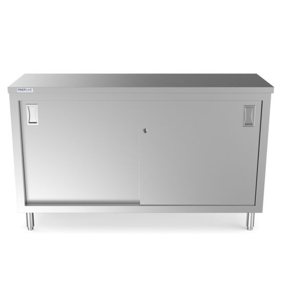 Prepline PC-1860 18″D x 60″L Stainless Steel Enclosed Base Work Table