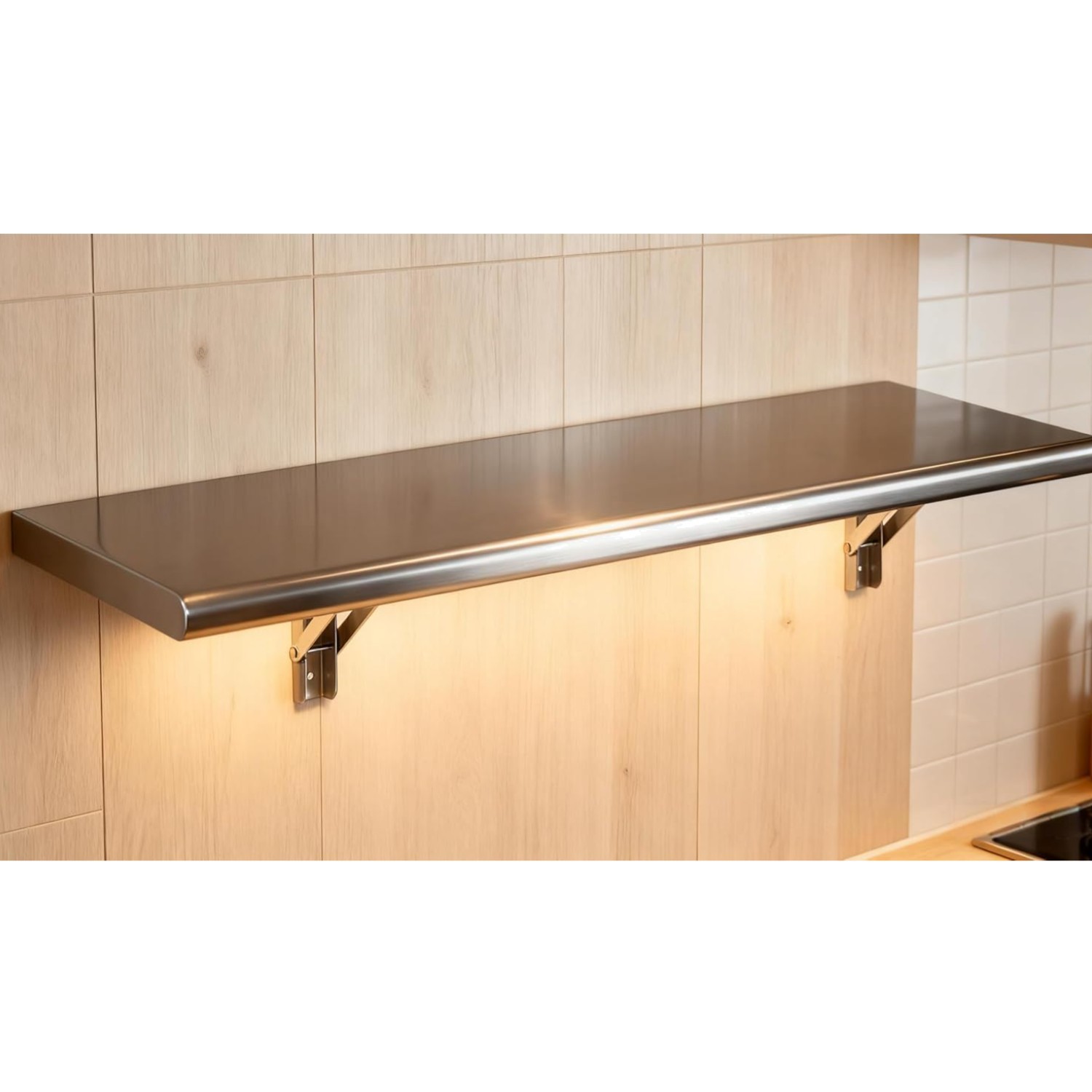 Concession Shelf 36″L x 12″W，22 gauge ASTM 304 Stainless Steel Folding Servin…