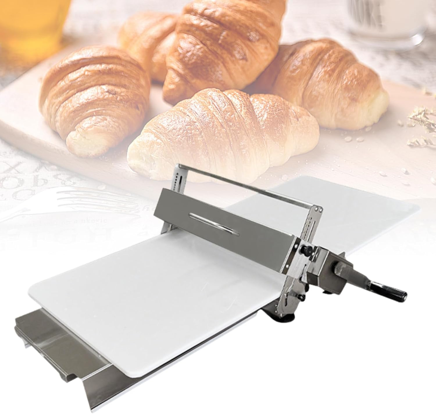 Dough Sheeter Machine for Home, Type 300 Manual Pastry Roller & Croissant Dough