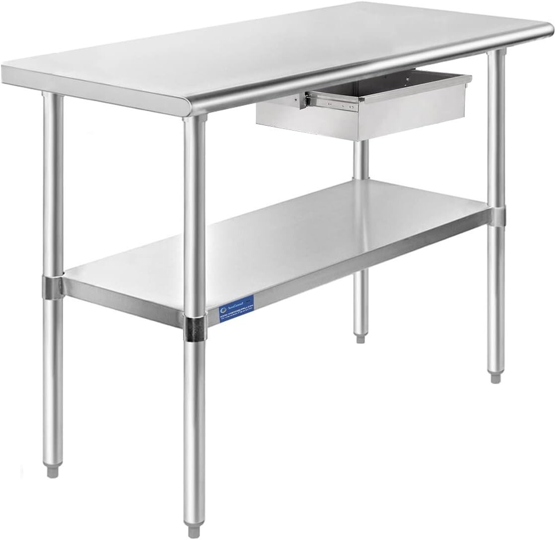 Commercial Stainless Steel Metal Work Table with Drawer