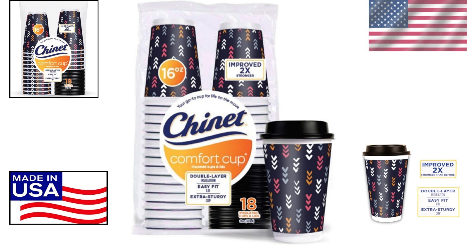Comfort-Cup 108 Count: 16oz Double-wall Hot Beverages with Stylish Lids