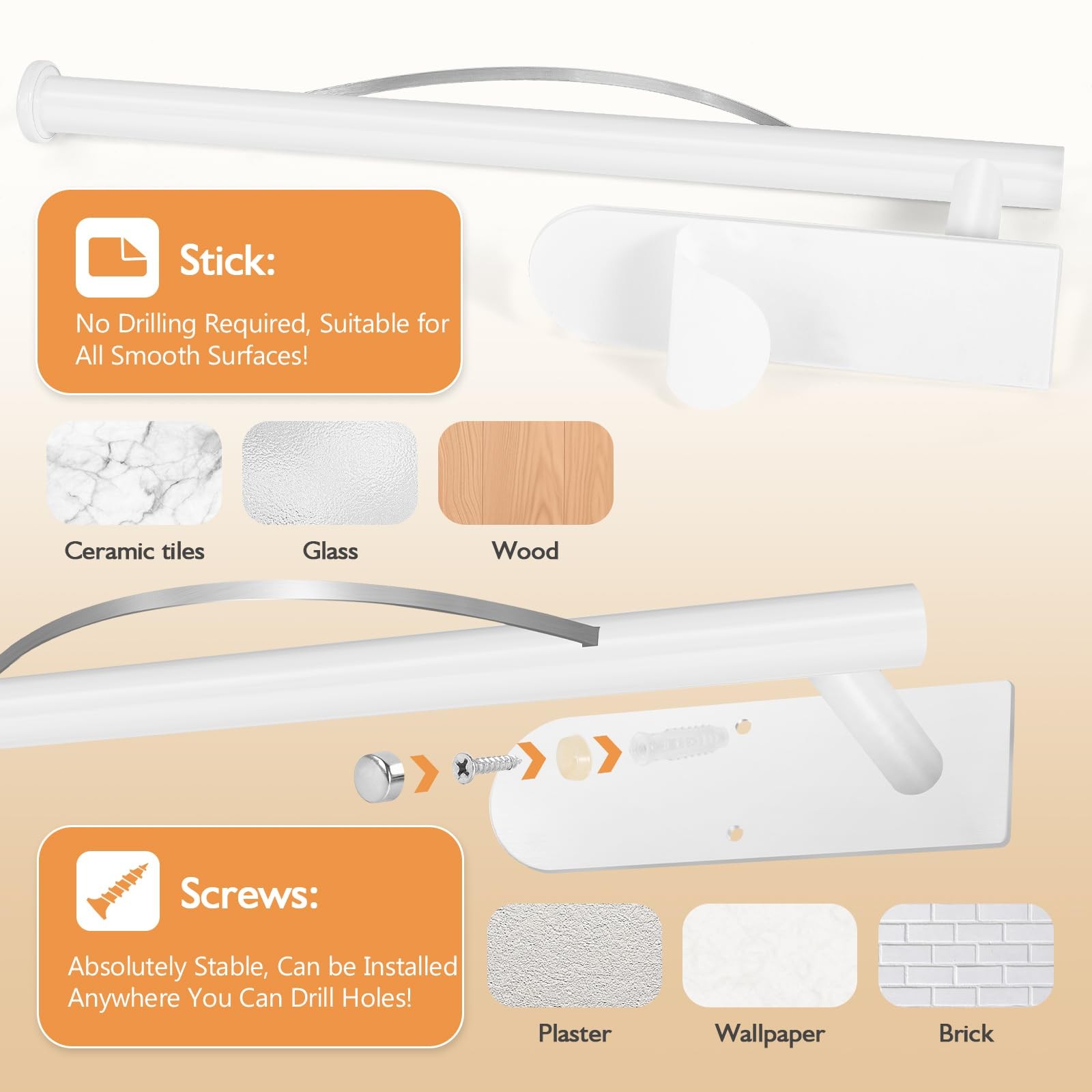 MEIJO Paper Towel Holder with Damping Function, Paper Towel Holder Under Cabinet