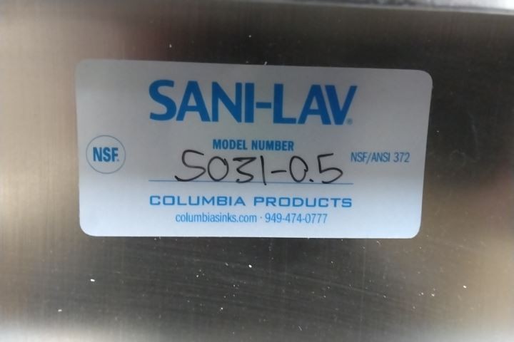 Sani-Lav 5031-0.5 14 In Bowl Width 17 In Bowl Length 0.5 GPM Hand Free Sink