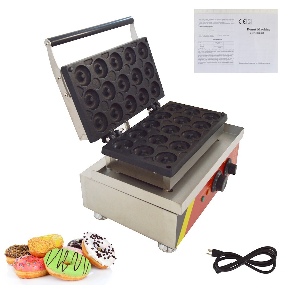 110V Electric 15-Hole Doughnut Maker Mini Donut Pastry Baking Machine 1750W