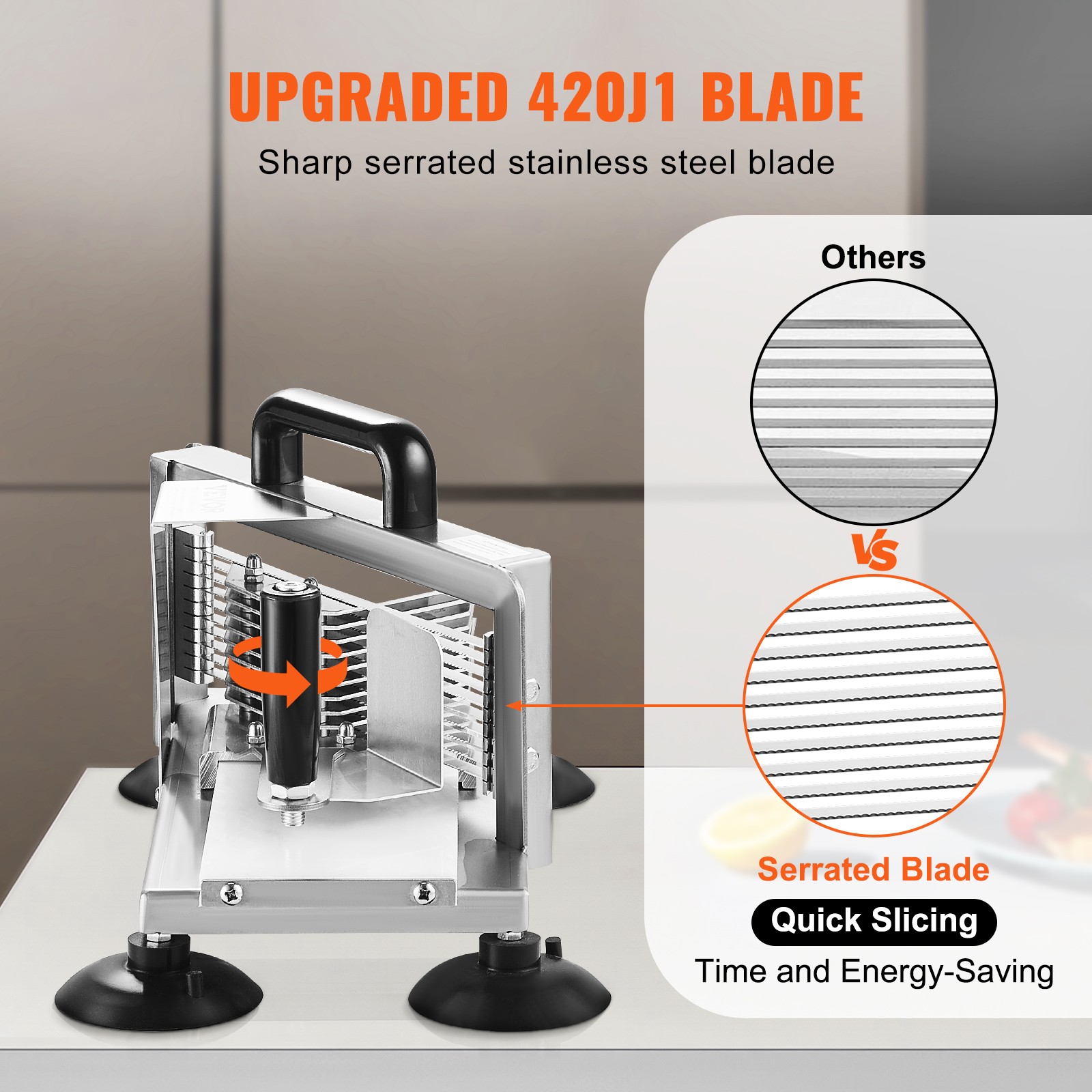 VEVOR Commercial Tomato Slicer 1/4″ Manual Tomato Cutter Slicer Stainless Steel