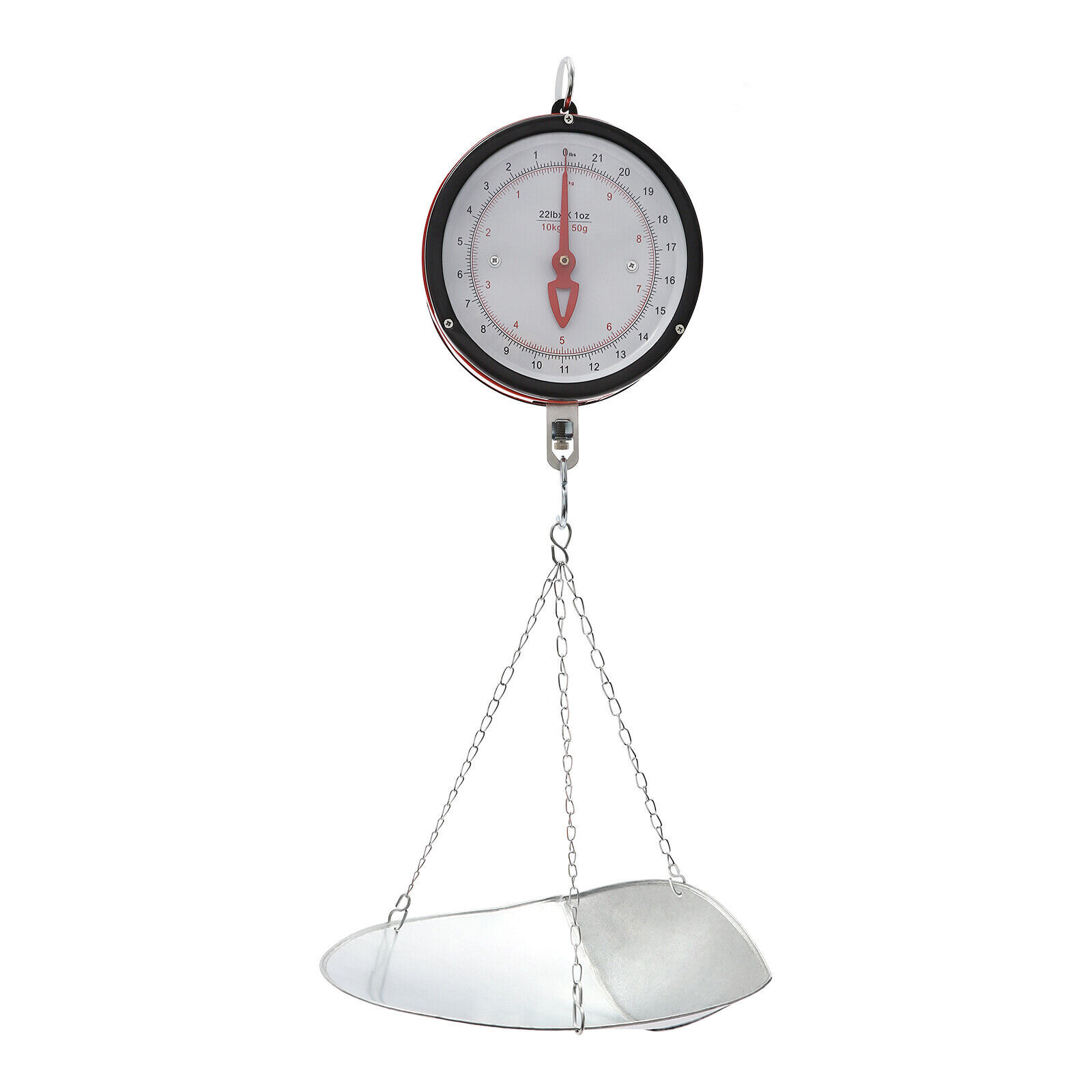 10kg/22lbs Double-sided Supermarkets Dial Hanging Scale Circular Hanging Scale