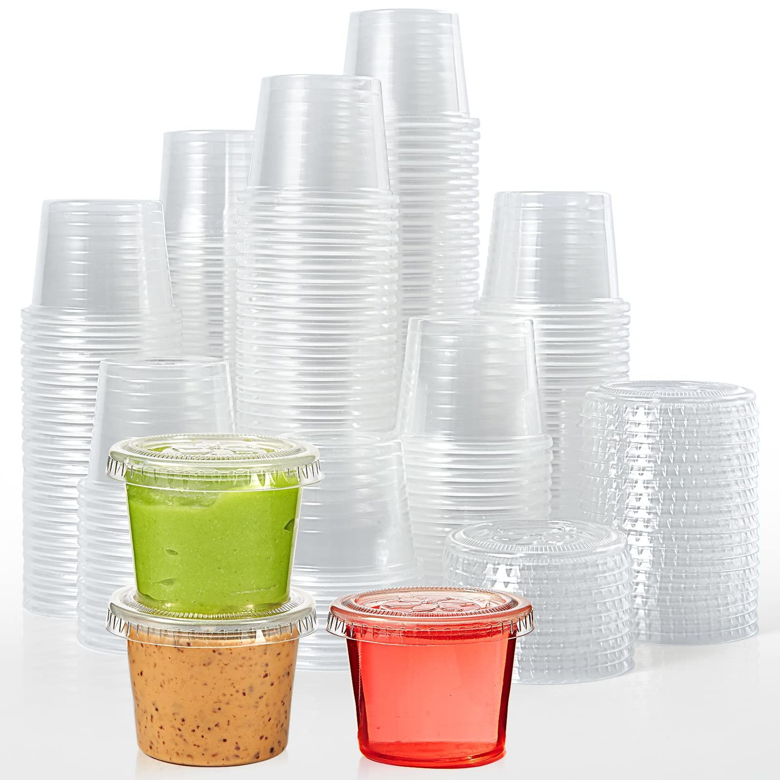 Lilymicky 400 Sets 1 oz Disposable Plastic 1 – 400 pack, 1 – 400 set