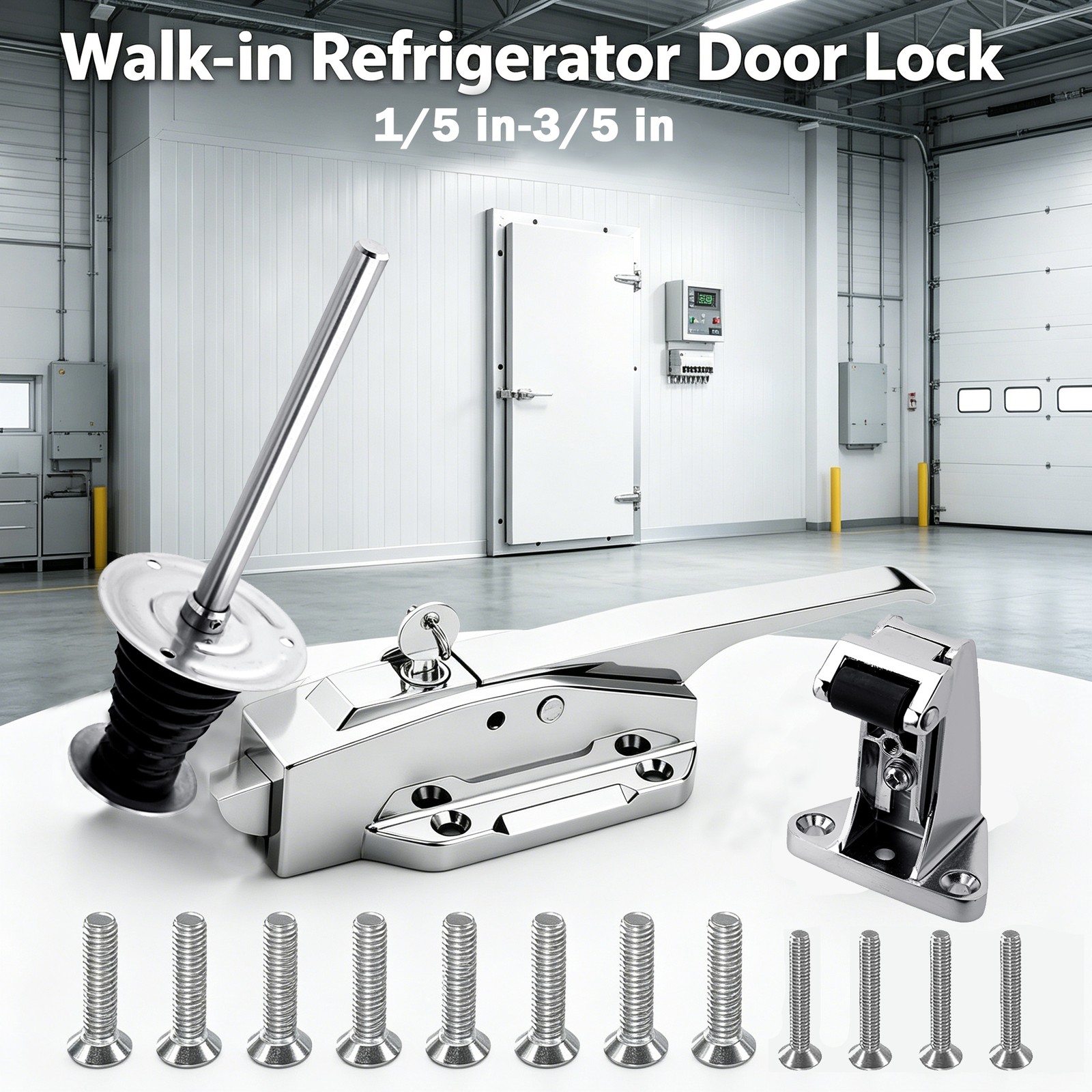 Duty Walk-In Cooler Door Closer Complete Latch Freezer Doors Handle 1/5-3/5 in