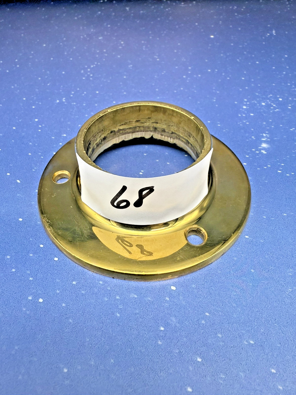 4 inch Wall Flange -Polished Brass- Clear Coated – For use with 2 inch OD Tube