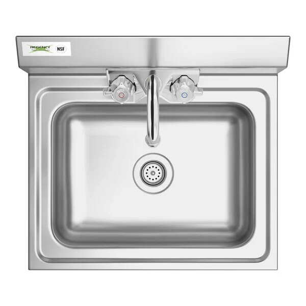 Wall Mounted Hand Sink Gooseneck Faucet Wash Sanitize Easy To Clean 17″ x 15″