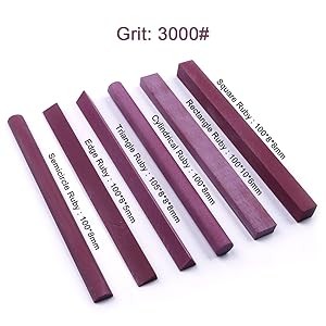 Polishing Stone, 6pcs Grit 3000# Ruby Whetstone Polishing Stone Oilstone Graver