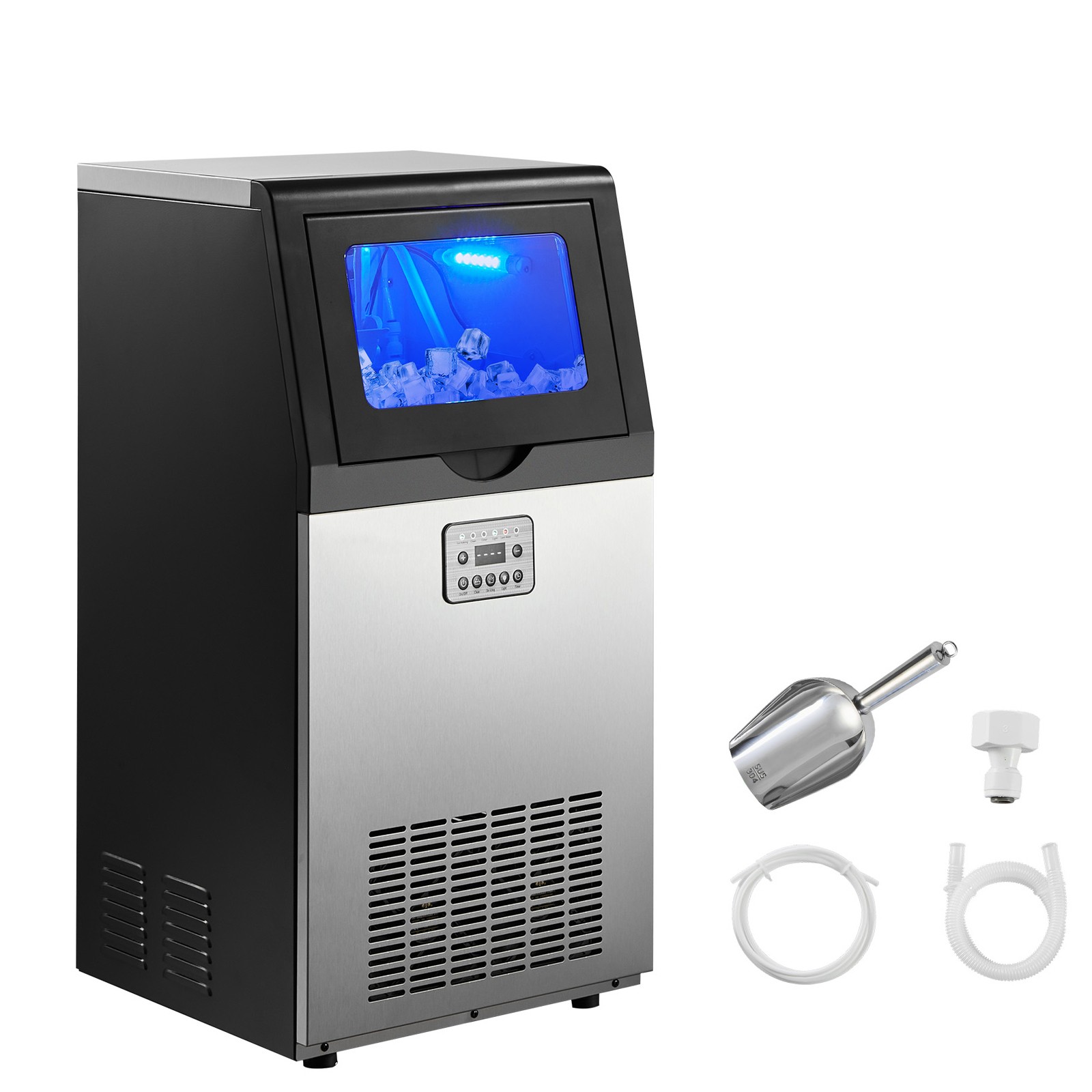Uimoso 100lbs/24h Commercial Ice Maker Bar Restaurant Built-in Ice Cube Machine