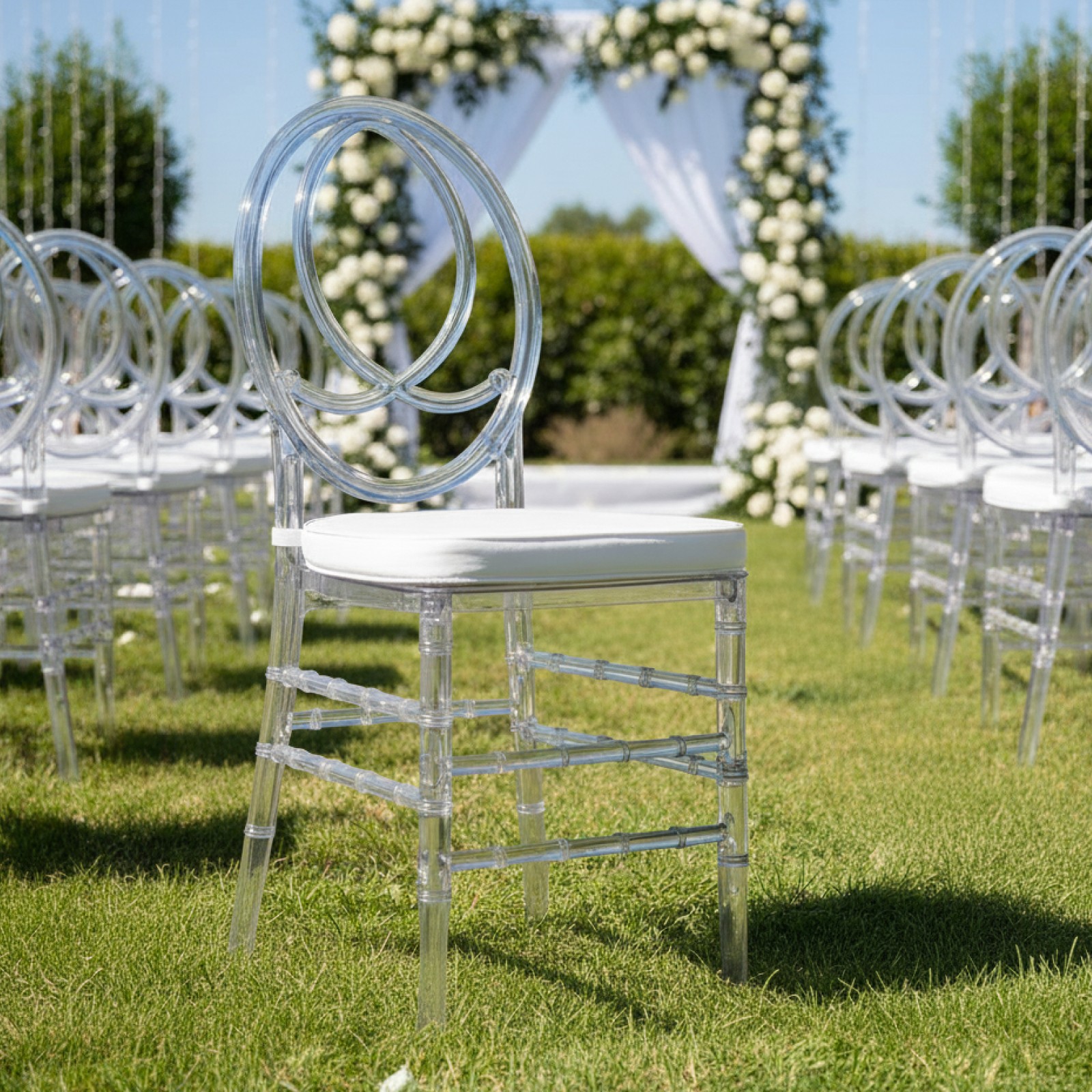 3Pack Acrylic Chiavari Chairs with Cushions for Event Party, Fully Assembled