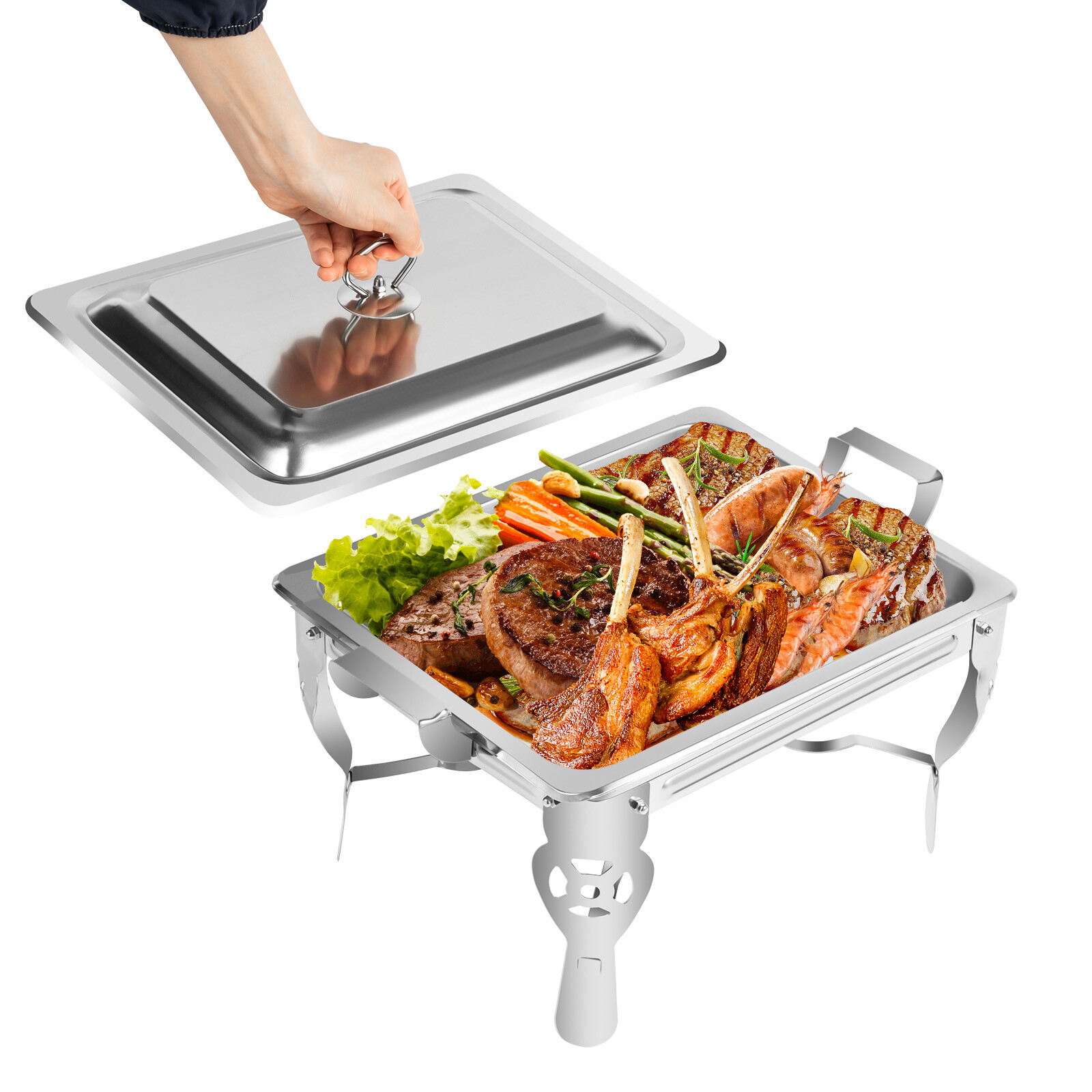 Chafer Chafing Dish 6L Set Stainless Steel Catering Party Food Warmer Square Pan
