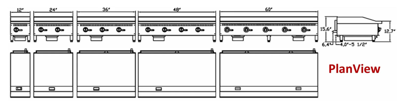 Patriot PT-G24-M 60,000 BTU Commercial Manual Control Gas Griddle Flat Top 24″W