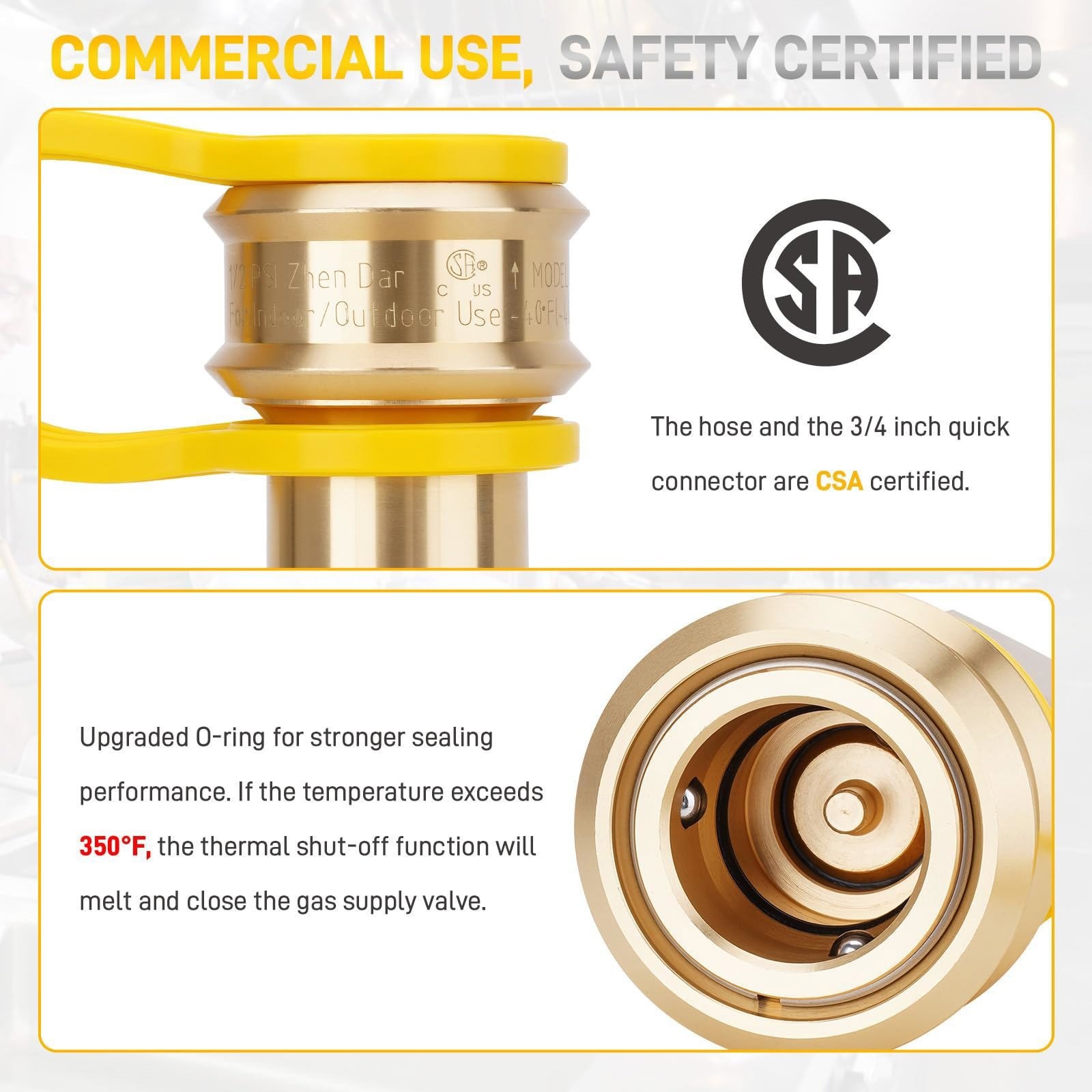 1675KIT48 Safety System Kit 3/4″×48″ Gas Hose Connector Kit W/3/4 Quick Connect