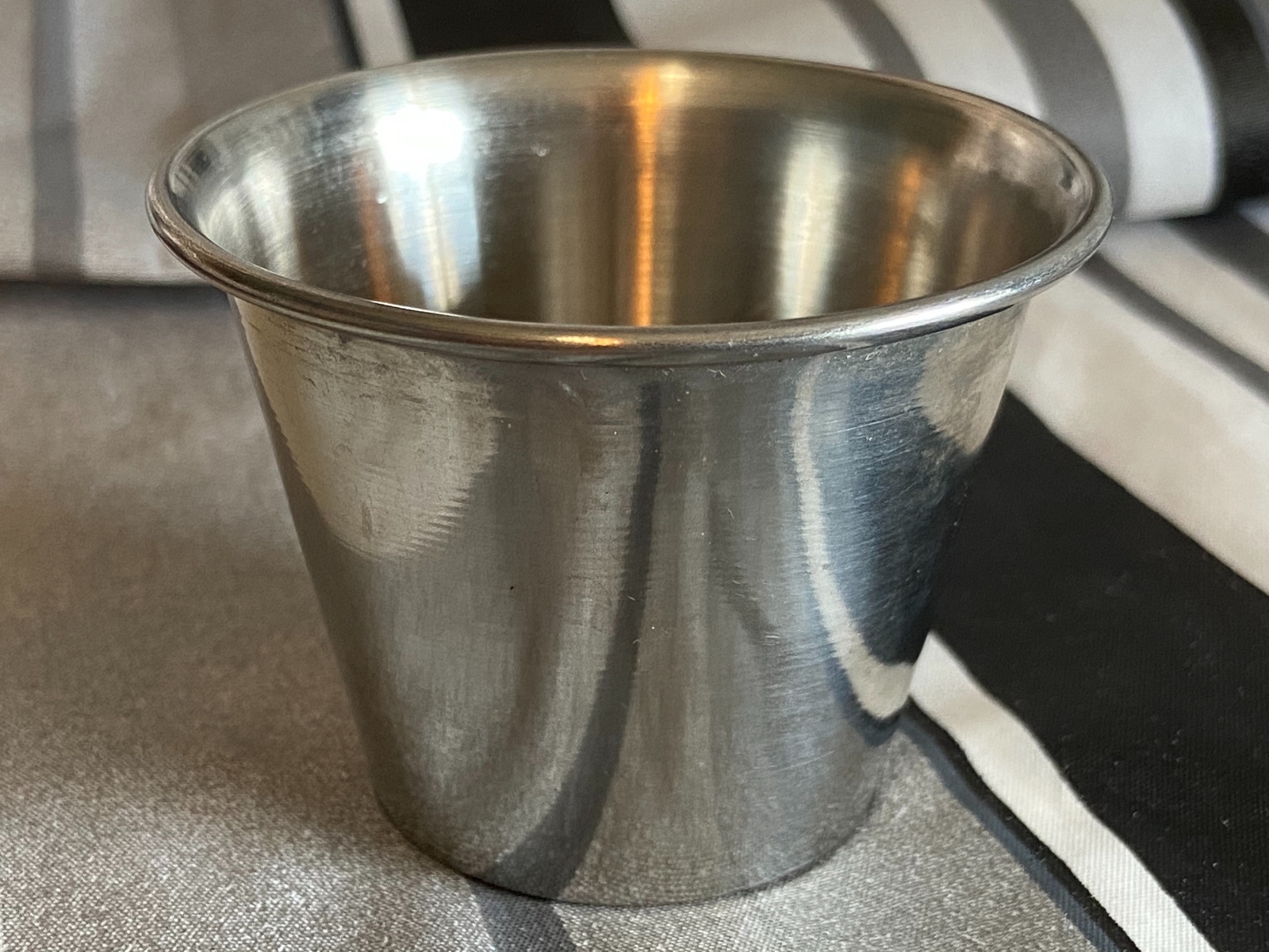 Vintage Stainless Steel India AM Mini Sauce Cup Holder Ramekin 1 3/4″ Tall