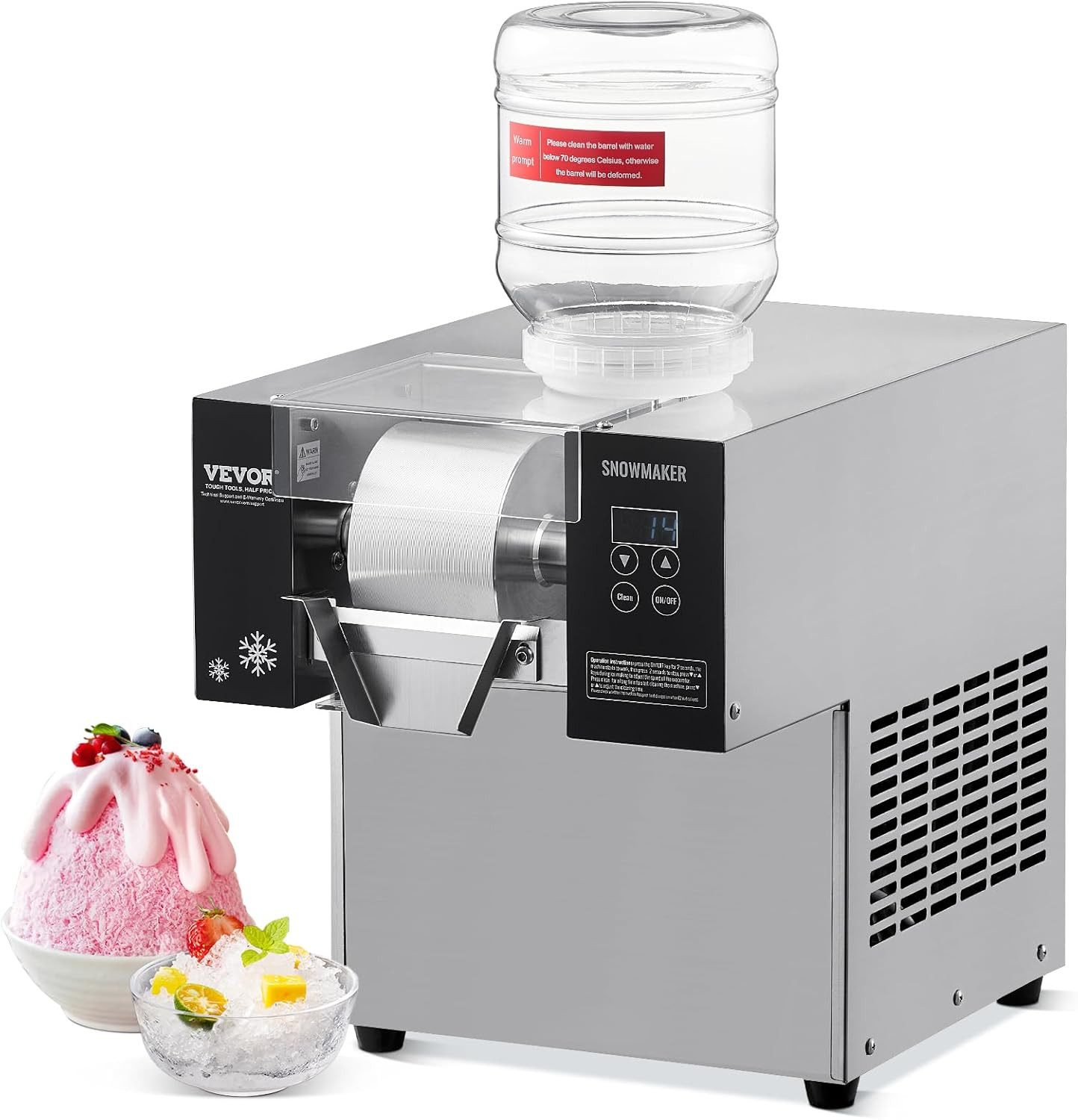 Stainless Steel Snowflake Ice Maker – 176.4LBS/24H for Cafés & Bakeries