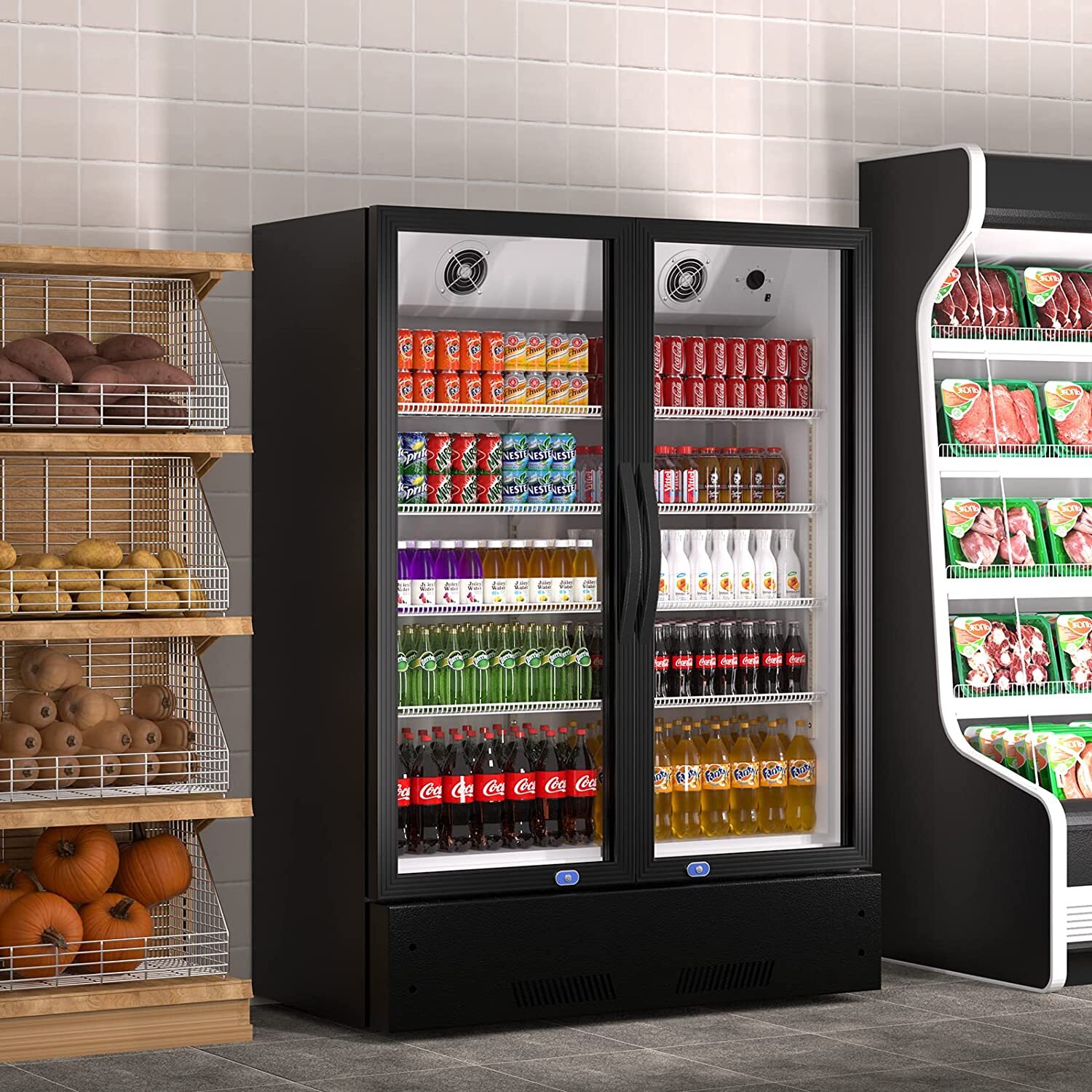 Commercial Glass Door Refrigerator Cooler Soda Beverage Display Merchandiser Bar