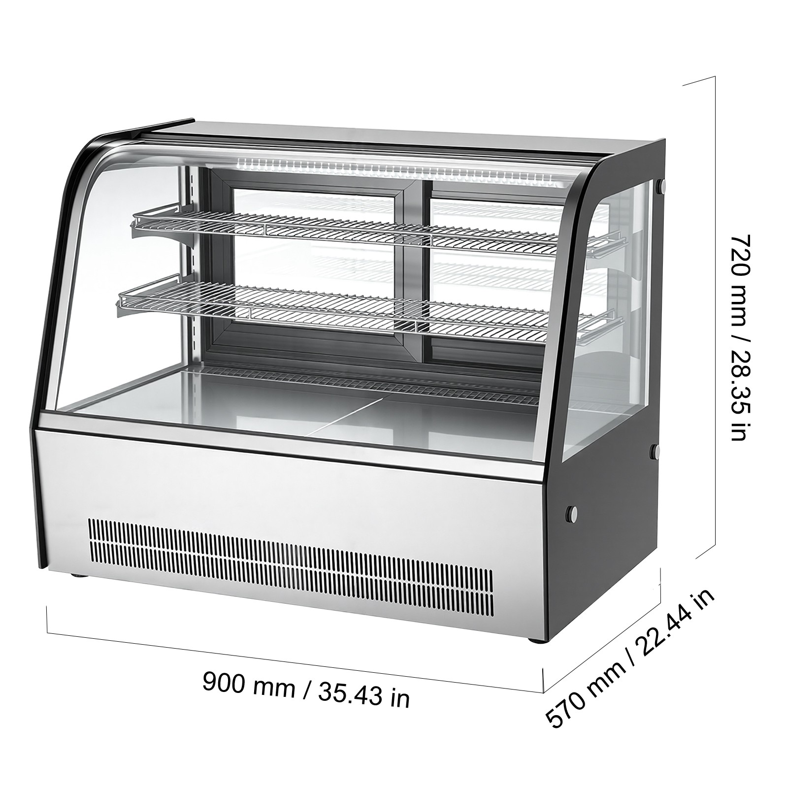 Uimoso 36″ Commercial Refrigerated Display Cooler Case 5 cu ft/145L Two Shelves