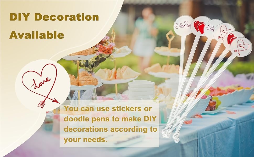 160Pcs Cotail Swizzle Stis, 7 Inches Transparent Coffee Stirrers