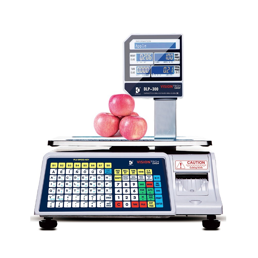 VisionTechShop DLP-300 Label Printing Scale Pole Display, 30/60lbs «Brand New»