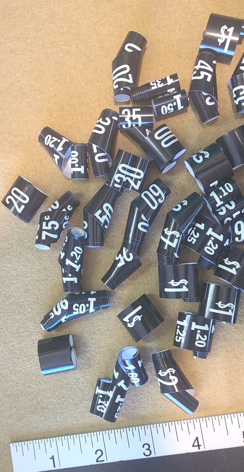 National snack vending machine price rolls lot – various prices on the rolls