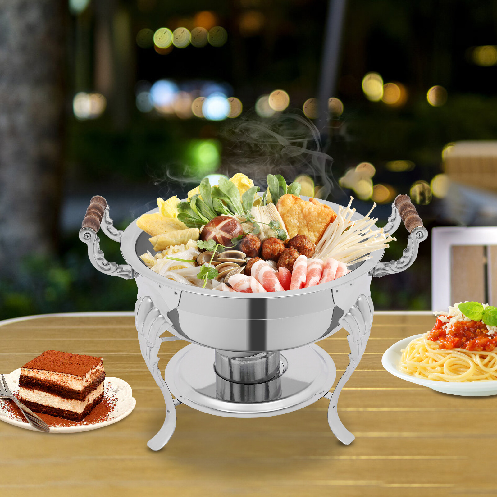 Catering Classic Stainless Steel Chafing Dish Half Round Buffet Chafer 30cm USA