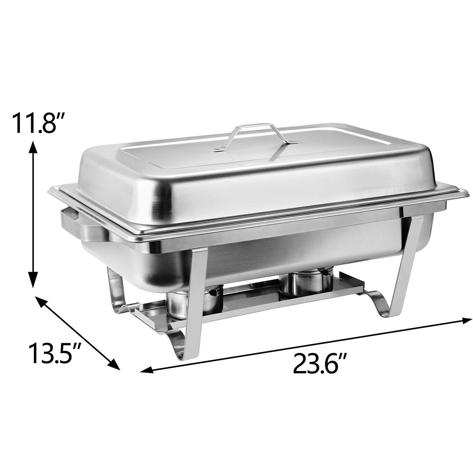 Set of 2 Chafing Dish Buffet Trays 8Qt Chafer w/ Warmer Stainless Steel