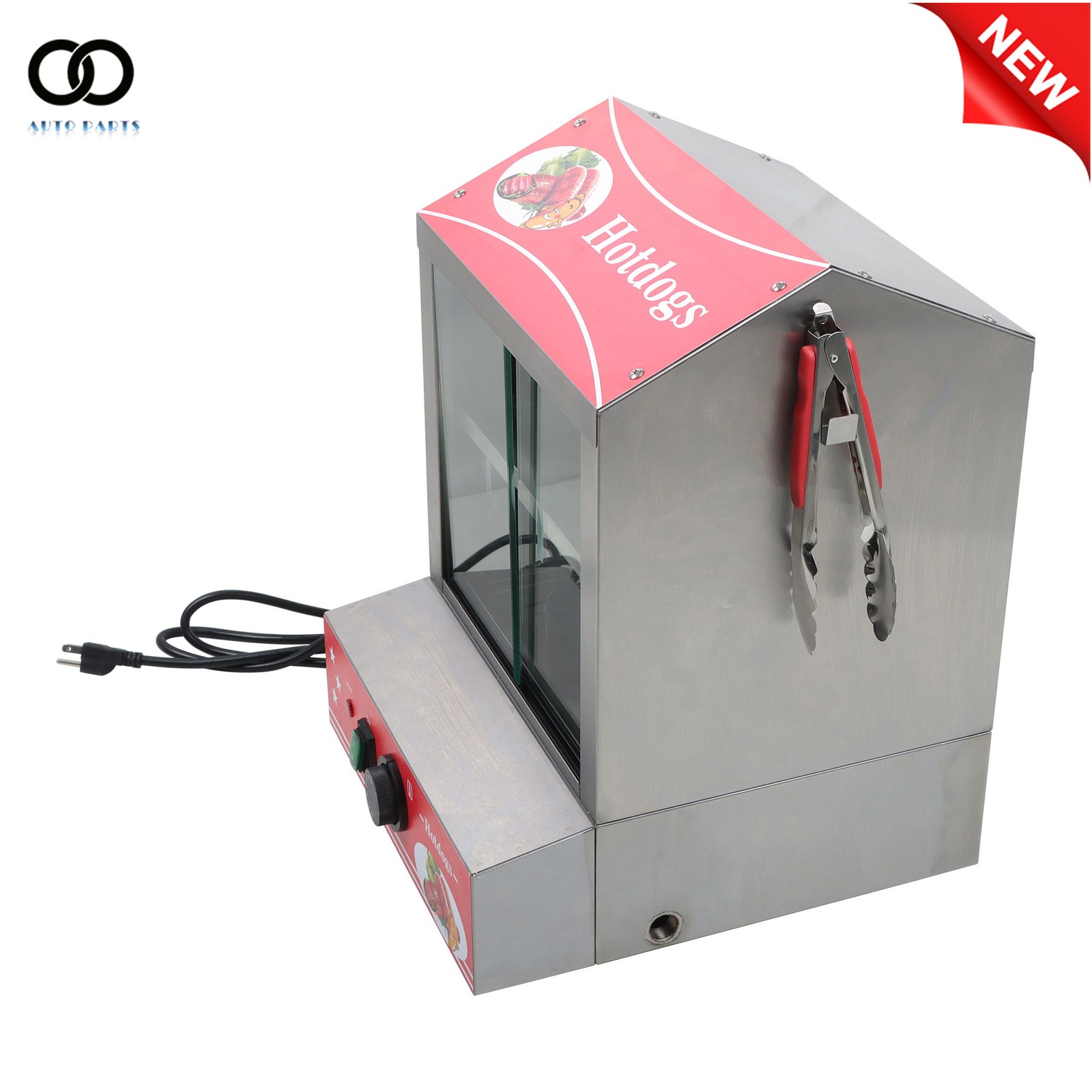 Hot Dog Steamer 28.5QT 2-Tier Hot Dog Hut Steamer 86℉~185℉ Temperature Control