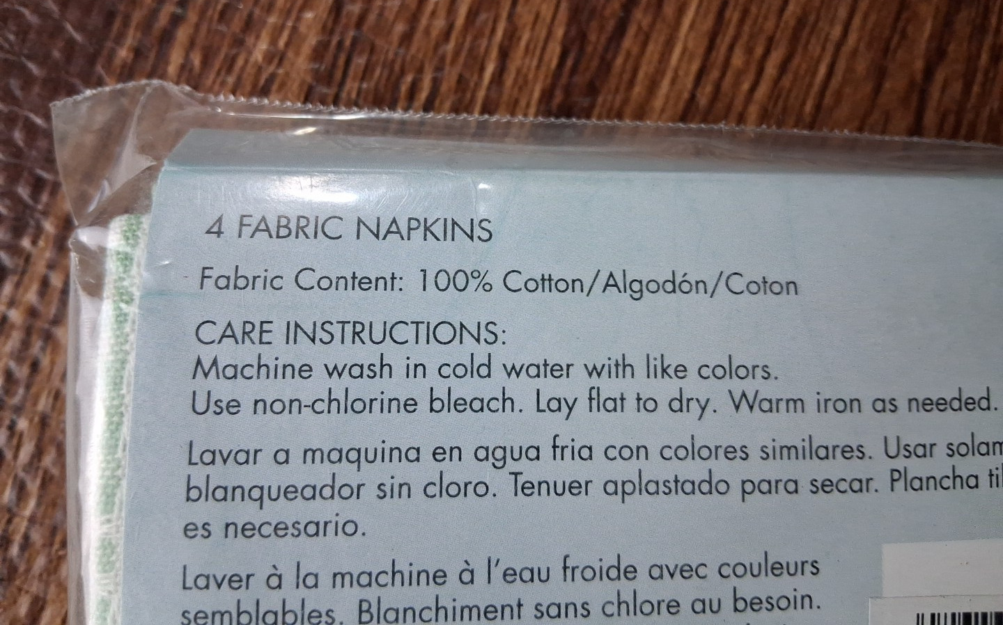 Pavilion Collection 4 Green Fabric Napkins India Cotton NIB