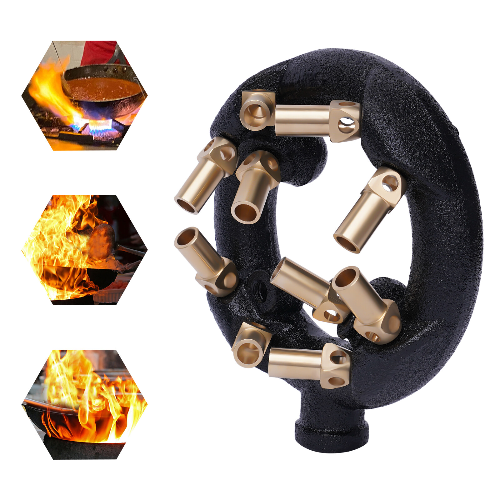 Natural Gas Jet Burner For Chinese Wok Range Stir Fry Cast Iron Body Nozzle NEW