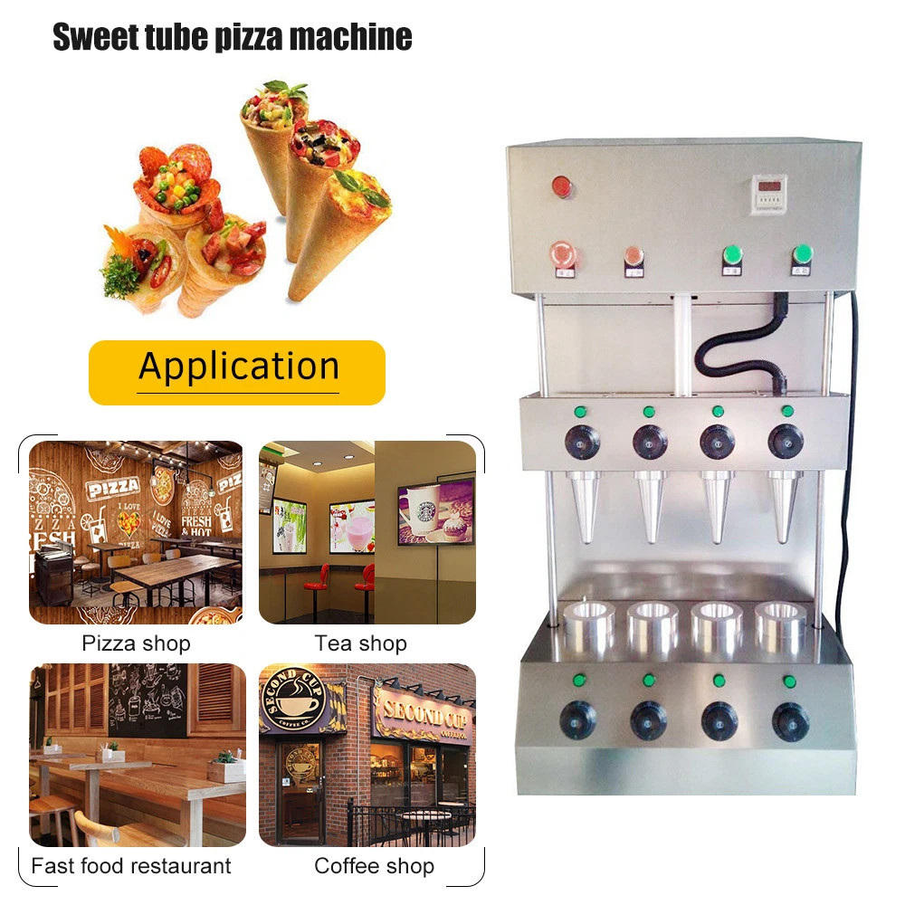 Automatic Pizza Cone Molder Pizza Cone Forming Machine to Make Pizza 4Molds 110V