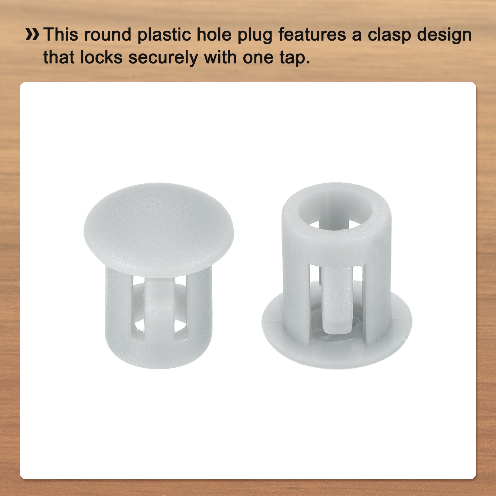 32Pcs 5mm Light Gray Nylon Plastic Round Locking Hole Plugs Insert End Cap