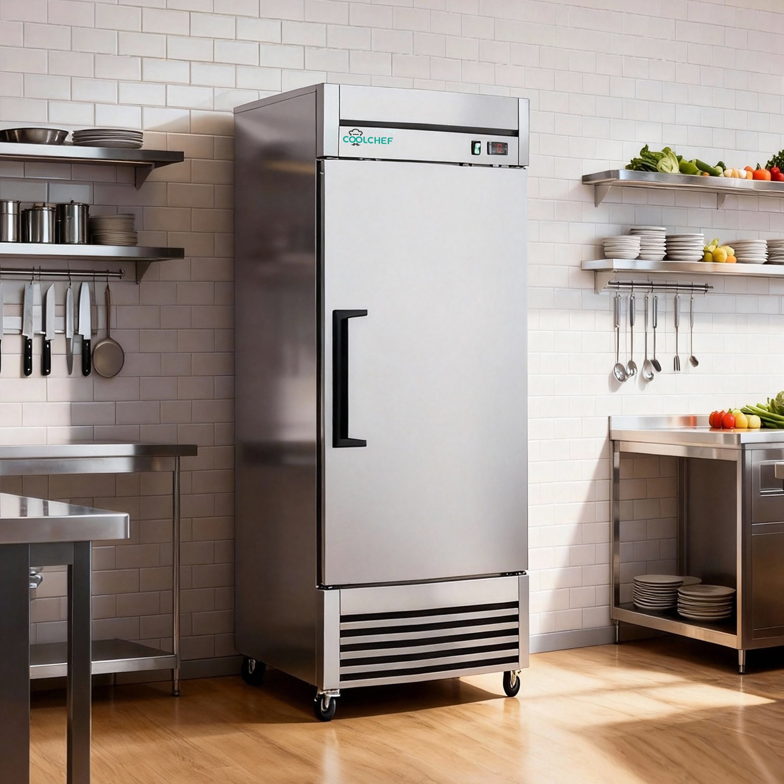 Commercial 27» Reach-In Freezer Upright Stainless Steel Solid 1 Door 23 Cu.ft.