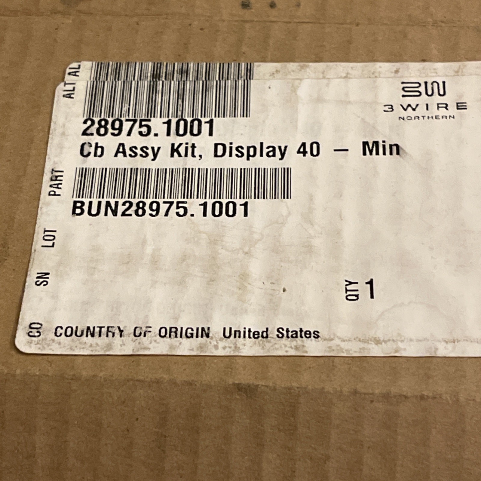 BUNN -0 -MATIC 28975.001 CB ASSY KIT DISPLAY 40 MIN BUN CA SHIP OEM RARE