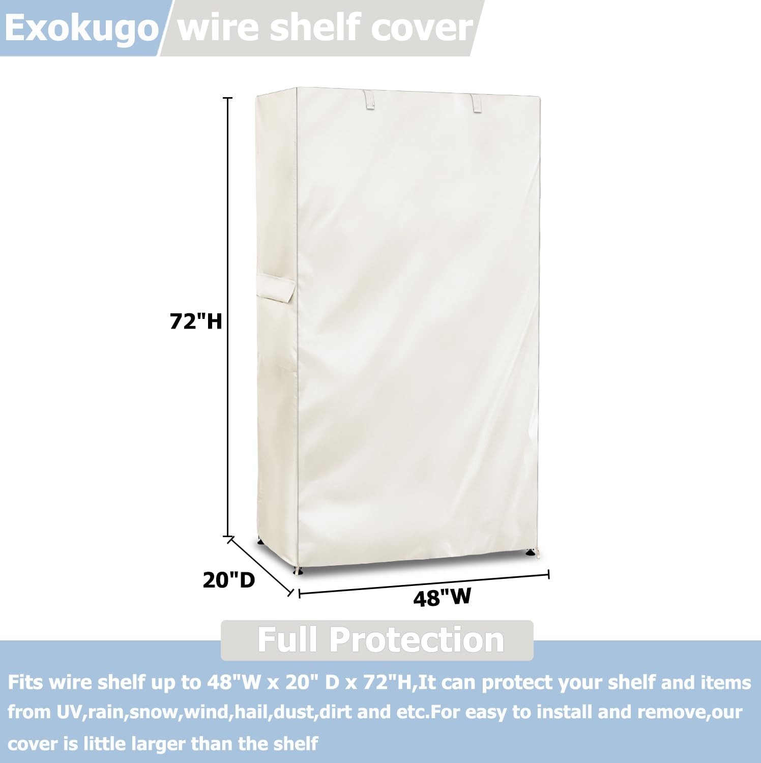 Exokugo Wire Shelf Cover600D Heavy Duty 100 Waterproof Shelf Covers For Wire