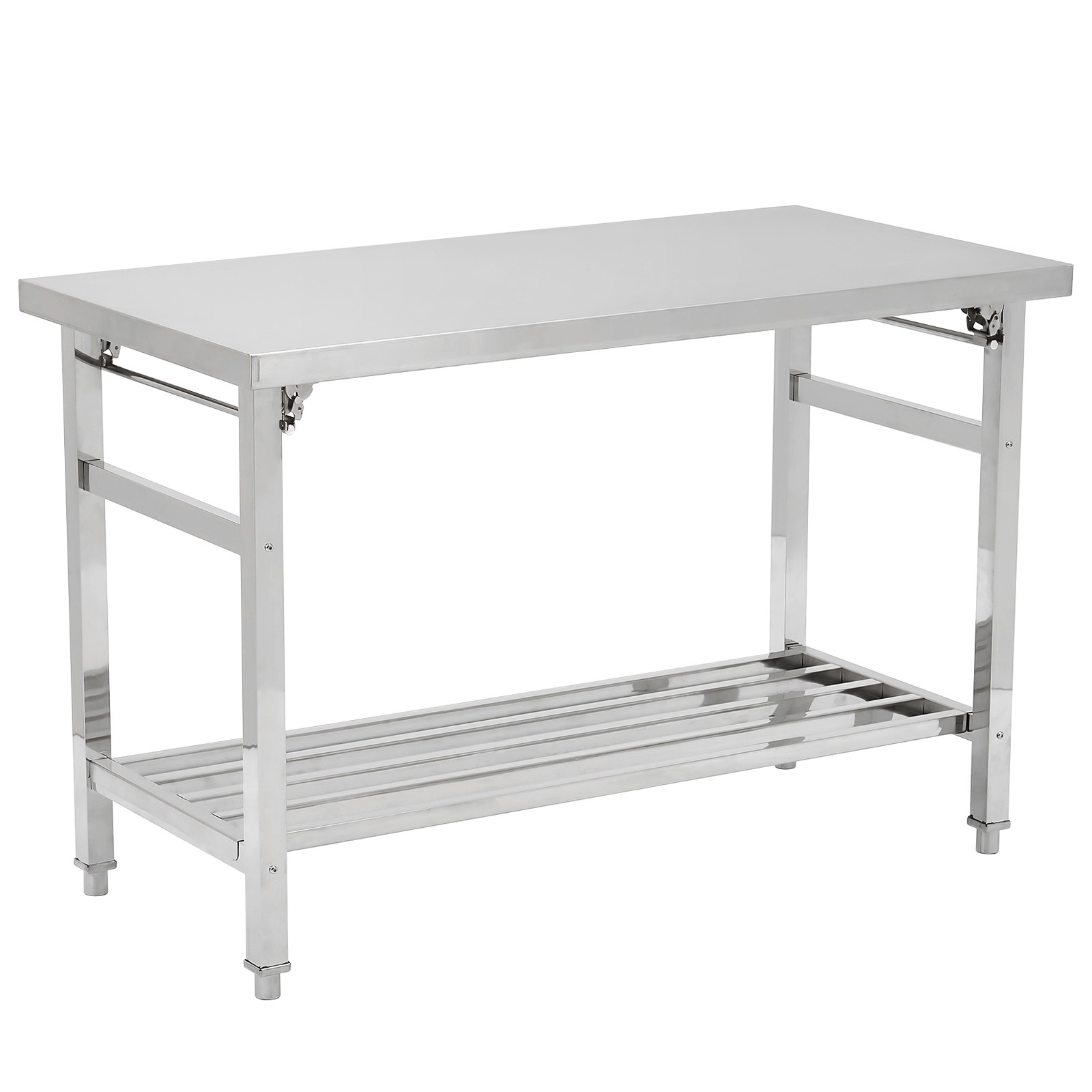 Folding 47″x24″ Kitchen Restaurant Work Prep Table Stainless Steel w/ Undershelf