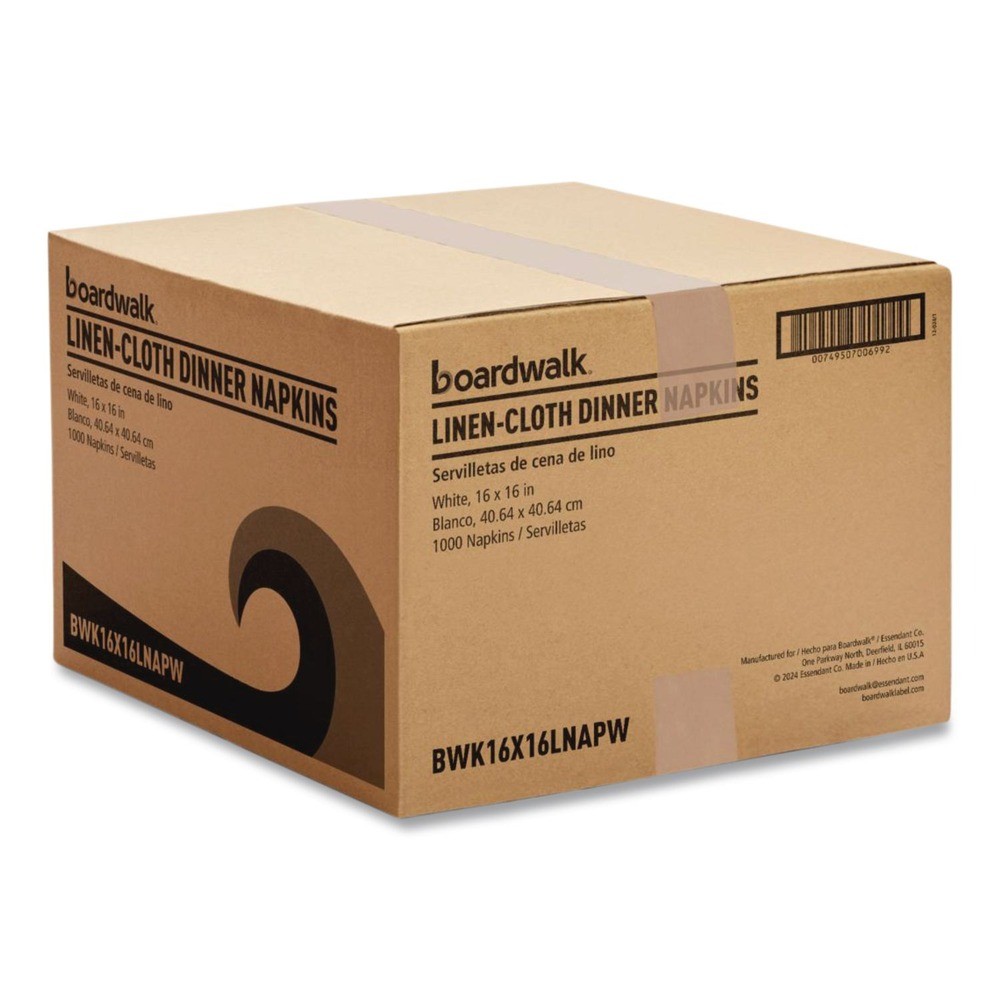 Boardwalk 16X16LNAPW 1-Ply 16″ x 16″ Linen-Feel Flat Napkins (1000/CT) New