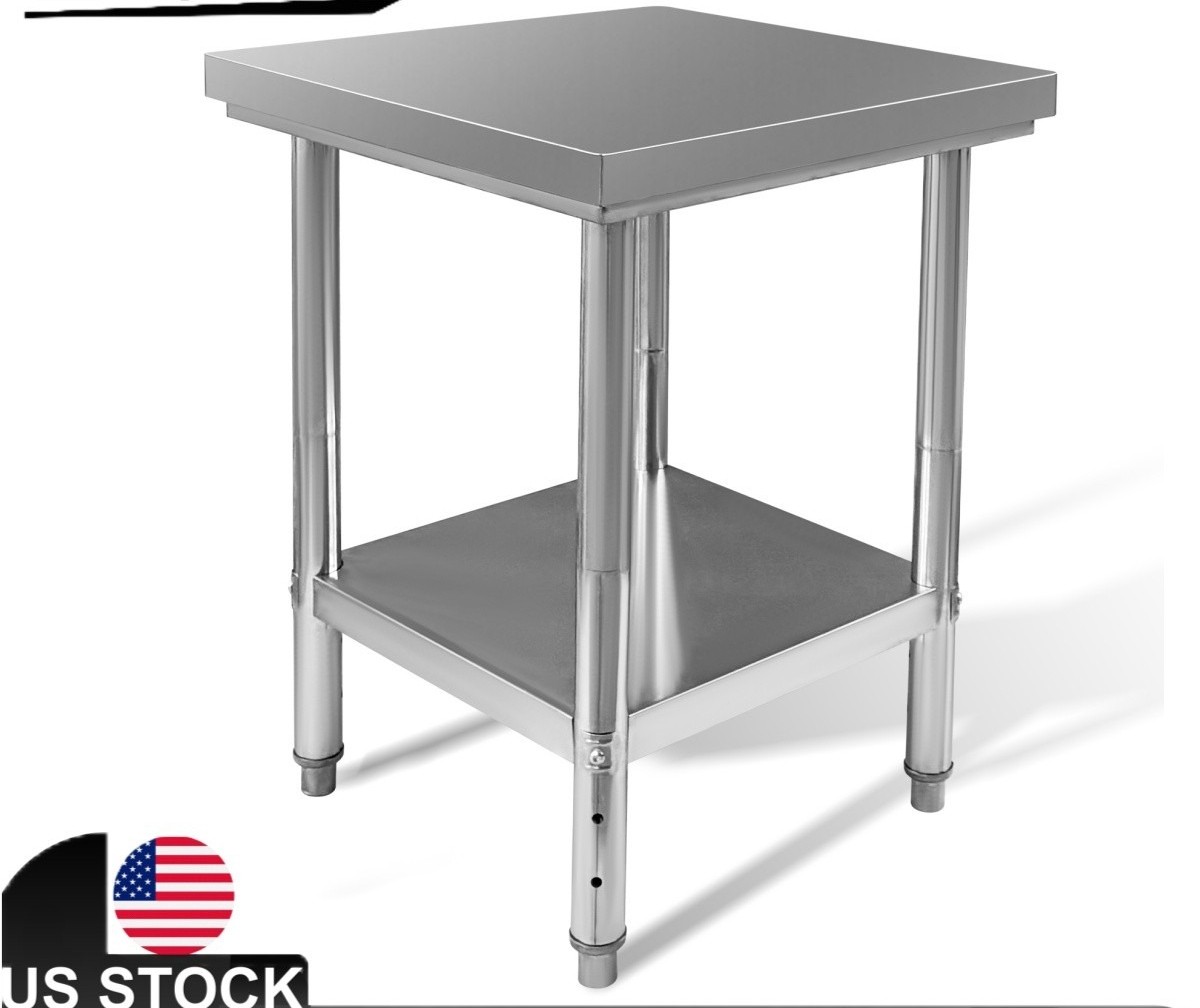 Stainless Steel 24 x 24 x 32 Inch Commercial Kitchen Work Food Prep Table