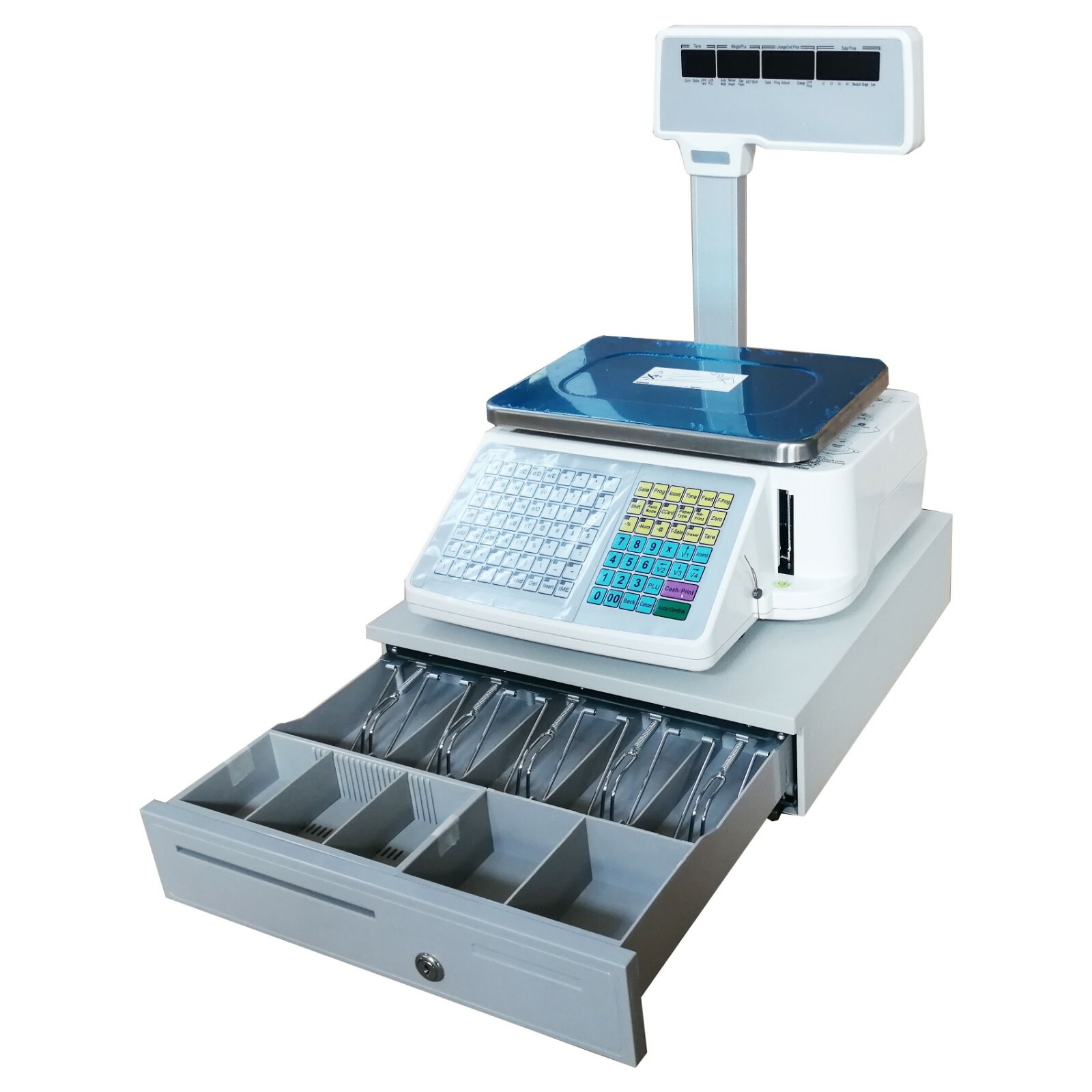PreAsion Electronic Price Computing Scale with Cash Box Four Window Pole 66lb